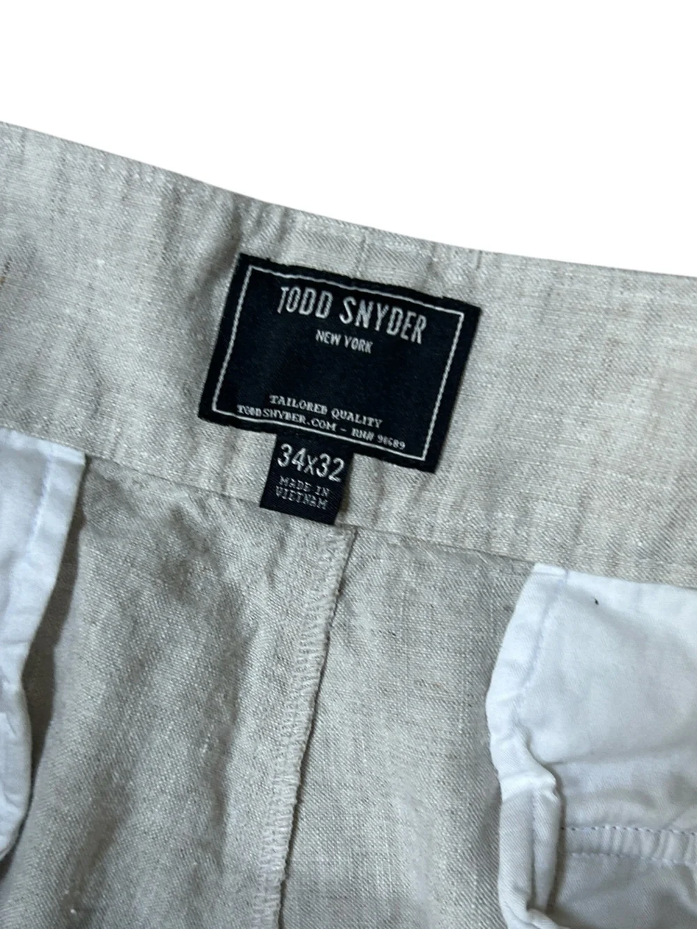 Todd Snyder Linen Gurkha Trouser in Light Khaki, 34 x 32